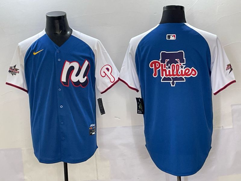 Men Philadelphia Phillies Blank Blue All star 2025 Nike MLB Jersey style 03->philadelphia phillies->MLB Jersey